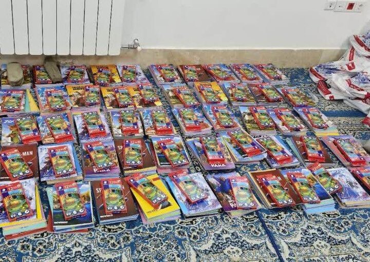 ۸۴۰ بسته نوشت افزار بین دانش آموزان آبپخشی توزیع شد