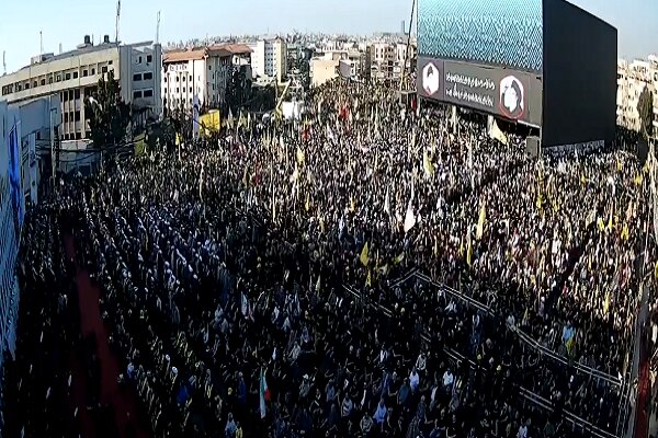اقامة مراسم الذكرى السنوية الأولى لاستشهاد السيد حسن نصر الله بحضور جماهيري حاشد