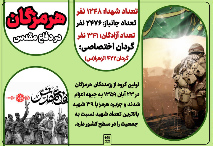 اینفوگرافیک| جزئیات تعداد شهدا و ایثارگران استان هرمزگان