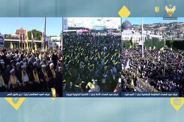 تصاویر هوایی از مراسم باشکوه سالگرد شهادت سید حسن نصرالله