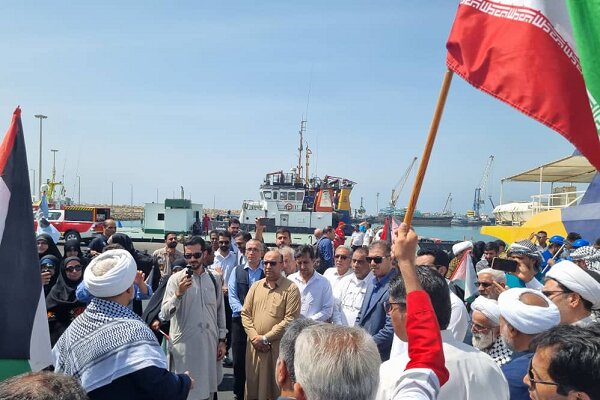حضور کاروان صمود در بندر چابهار