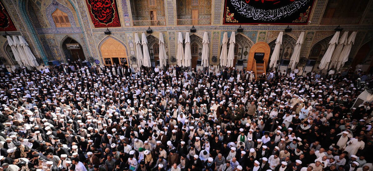 تشییع پیکر همسر آیت الله «سیستانی» در نجف و کربلا + تصاویر