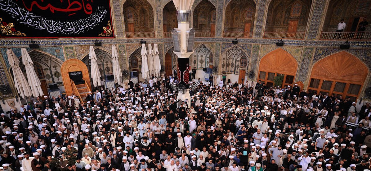 تشییع پیکر همسر آیت الله «سیستانی» در نجف و کربلا + تصاویر