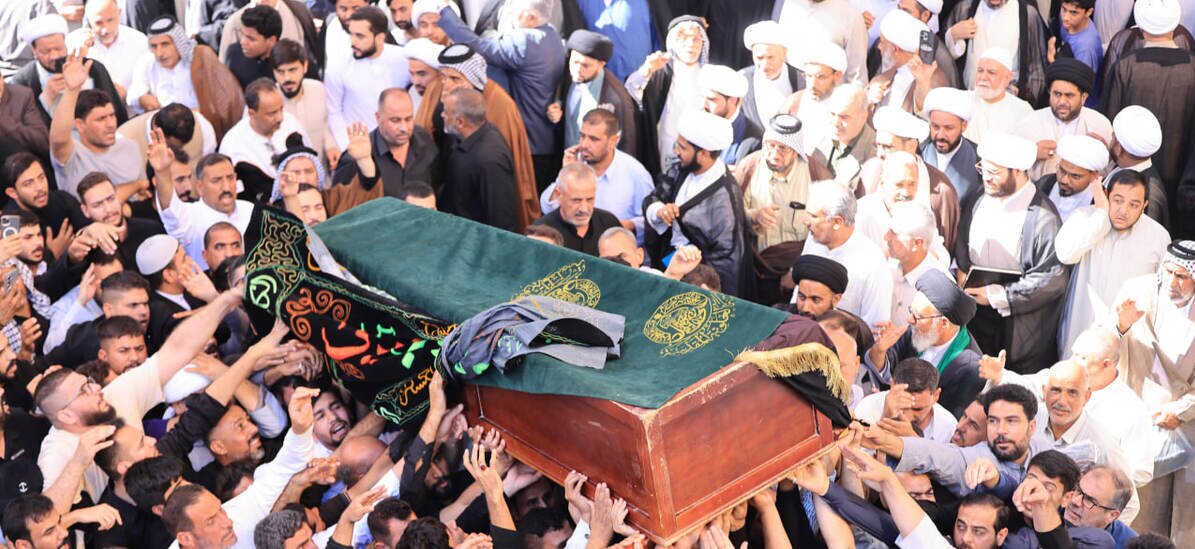 تشییع پیکر همسر آیت الله «سیستانی» در نجف و کربلا + تصاویر