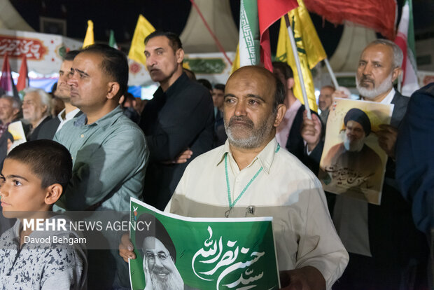 آیین بزرگداشت اولین سالگرد شهید سید حسن نصرالله در مشهد