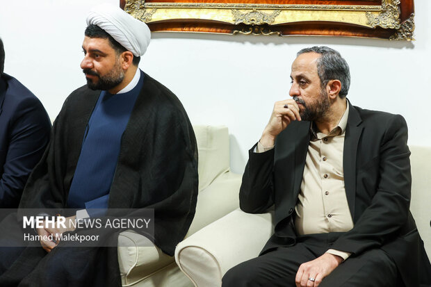 دیدار محمدباقر قالیباف رئیس مجلس شورای اسلامی و آیت‌الله شیخ جعفر سبحانی از مراجع عظام تقلید