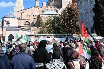 راهپیمایی حمایت از «ناوگان بین‌المللی آزادی» در استانبول+ فیلم