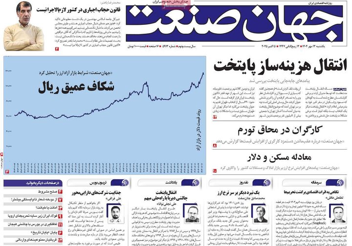 روزنامه های اقتصادی 13 مهر 1404
