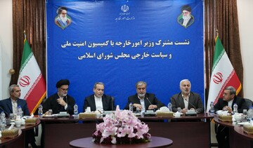 Foreign Minister Abbas Araghchi (Third from the Left) briefed lawmakers on his nuclear-related meetings with European and IAEA officials during a Sunday gathering 