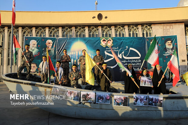 گردهمایی دلداگان مقاومت در حمایت از کاروان صمود در همدان