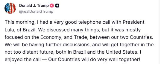 Trump recounts consultation with Brazilian president