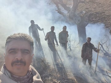 مهار آتش‌سوزی در ارتفاعات کلورد منطقه حفاظت‌شده پرور