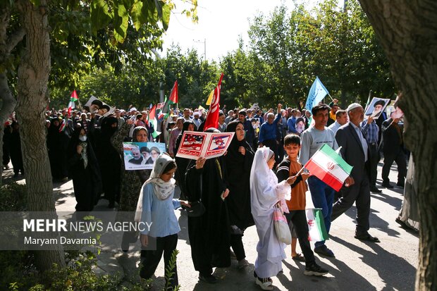 راهپیمایی حمایت از مردم مظلوم غزه و حمایت از کاروان جهانی صمود در بجنورد