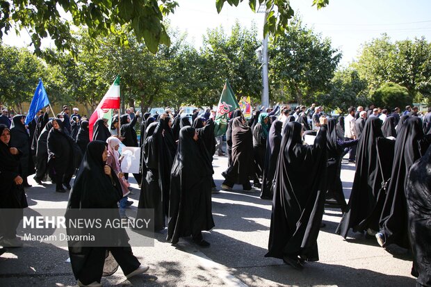 راهپیمایی حمایت از مردم مظلوم غزه و حمایت از کاروان جهانی صمود در بجنورد