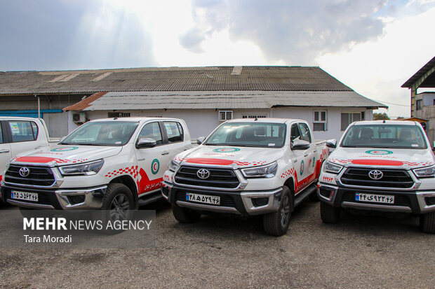 آیین افتتاح و احداث پروژه های امدادی ، عمرانی و رونمایی از ناوگان خودرویی جمعیت هلال‌احمر استان گیلان