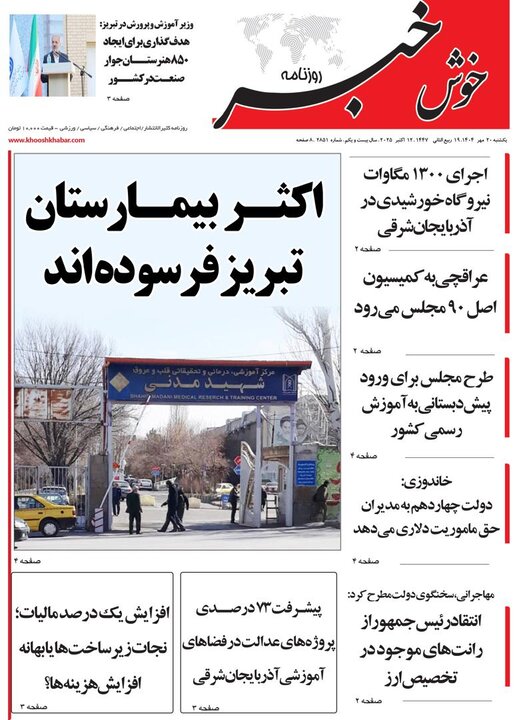 روزنامه های آذربایجان‌شرقی