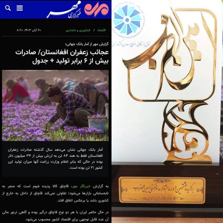 خبرنگار کشاورزی خبرگزاری مهر موفق به کسب رتبه سوم جشنواه امین‌الضرب شد