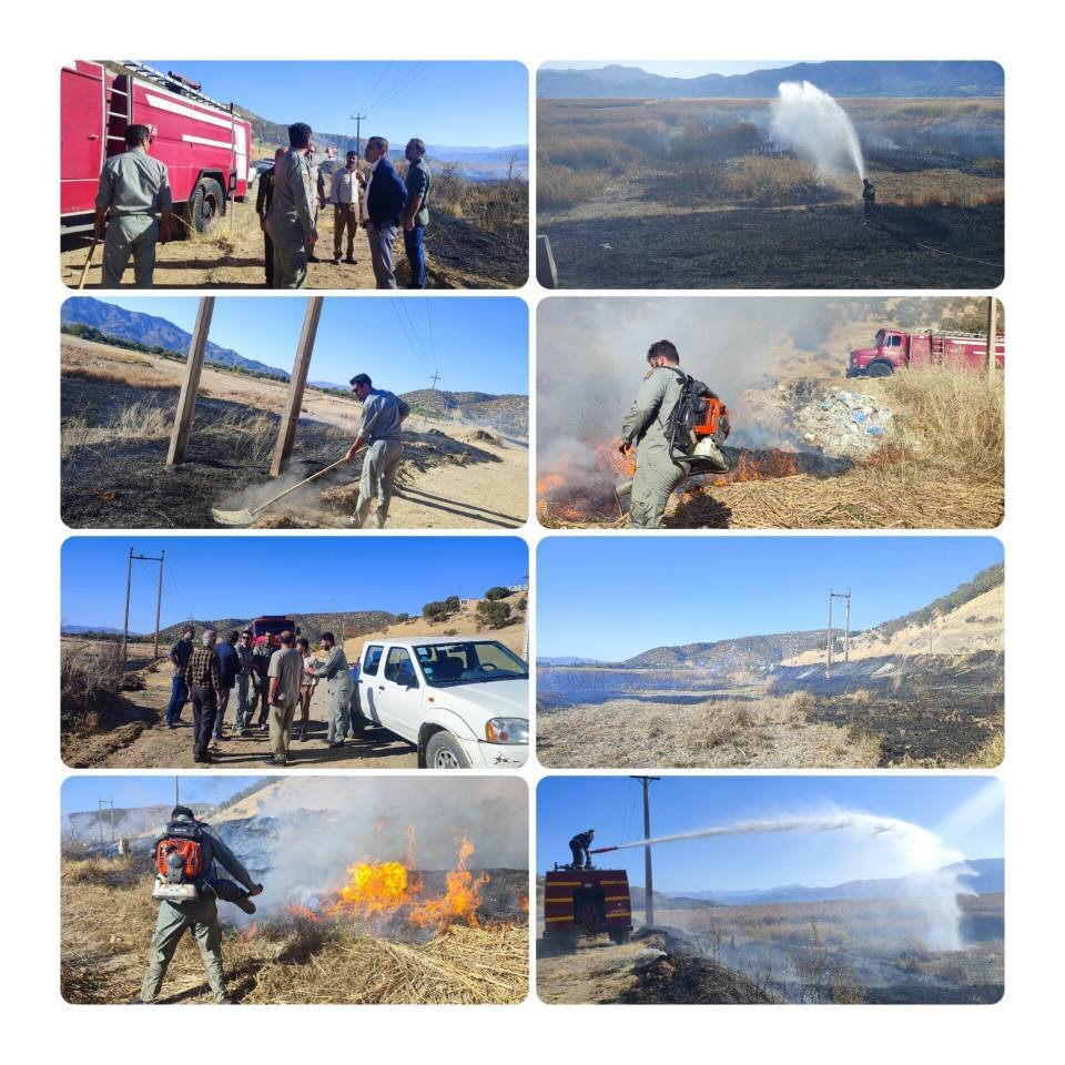 آتشسوزی دوباره تالاب زریبار مهار شد