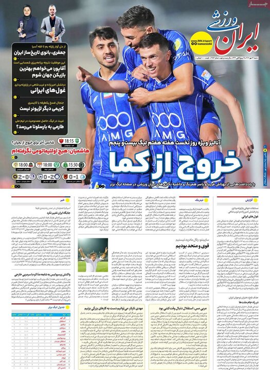 روزنامه‌های ورزشی 26 مهر 1404