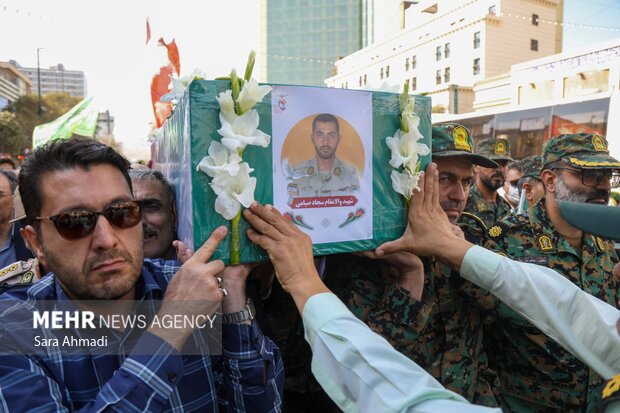 تشییع پیکر مرزبان شهید «سجاد صیامی» در مشهد