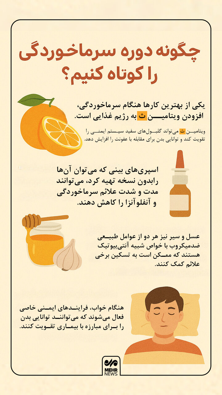 اینفوگرافیک؛ چگونه دوره سرماخوردگی را کوتاه کنیم؟