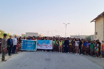 همایش پیاده‌روی خانوادگی در روستای گونمردی سیریک برگزار شد