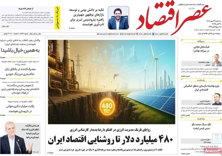 روزنامه‌های اقتصادی ۲۹ مهر ۱۴۰۴