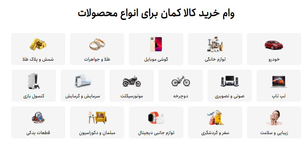 همه چیز درباره دریافت وام خرید کالا از کمان