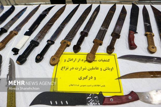 نمایشگاه دستاوردهای انتظامی گیلان در برخورد با اراذل و اوباش