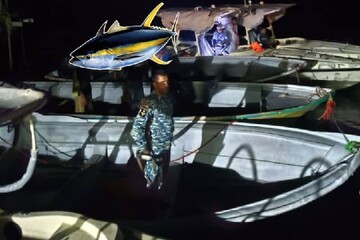 توقیف دو فروند قایق صید غیرمجاز شب‌چراغی در آب‌های شهرستان جاسک