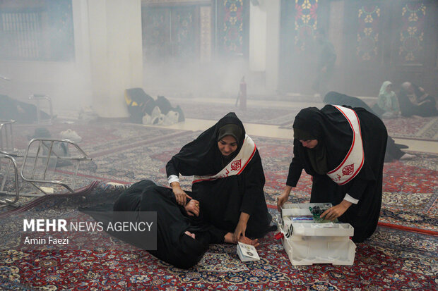 مانور امداد و نجات در حرم شاهچراغ(ع)