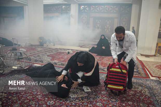 مانور امداد و نجات در حرم شاهچراغ(ع)