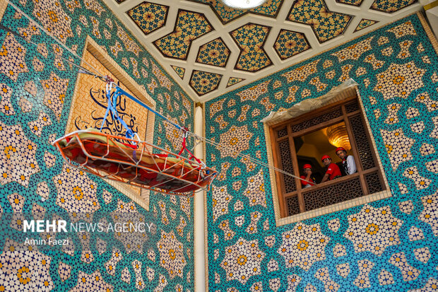 مانور امداد و نجات در حرم شاهچراغ(ع)