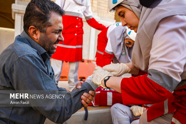 مانور امداد و نجات در حرم شاهچراغ(ع)