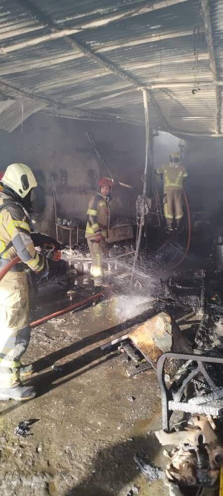 آتش‌سوزی در کارگاه شارژ سیلندرهای گاز مایع در شهرک مسعودیه