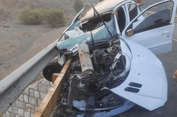 وضعیت خودروی ۲۰۷ در سانحه جاده‌ای رودان و نجات راننده