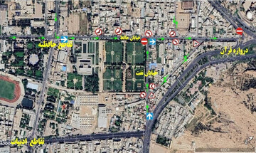 مسیرهای ترافیکی در خیابان‌های حافظ و نفت شیراز تغییر کرد