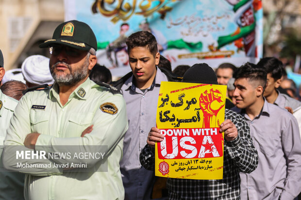 راهپیمایی ۱۳آبان در قزوین