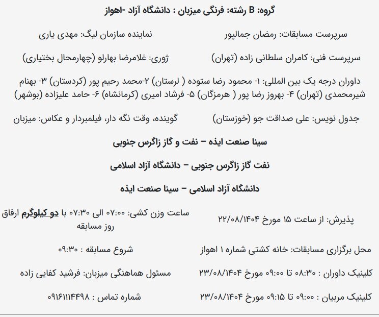 زمان دور برگشت لیگ برتر کشتی فرنگی مشخص شد