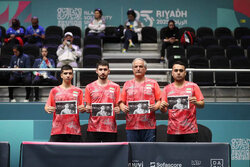 ادای احترام ملی‌پوشان تنیس روی میز به مرحوم صابر کاظمی