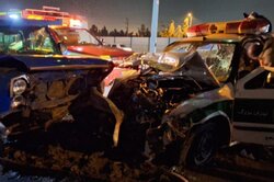 تصادف زنجیره‌ای در باقرشهر؛ ۶ نفر مصدوم شدند