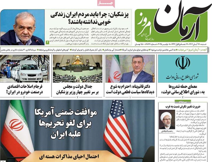 روزنامه های 17 آبان ماه