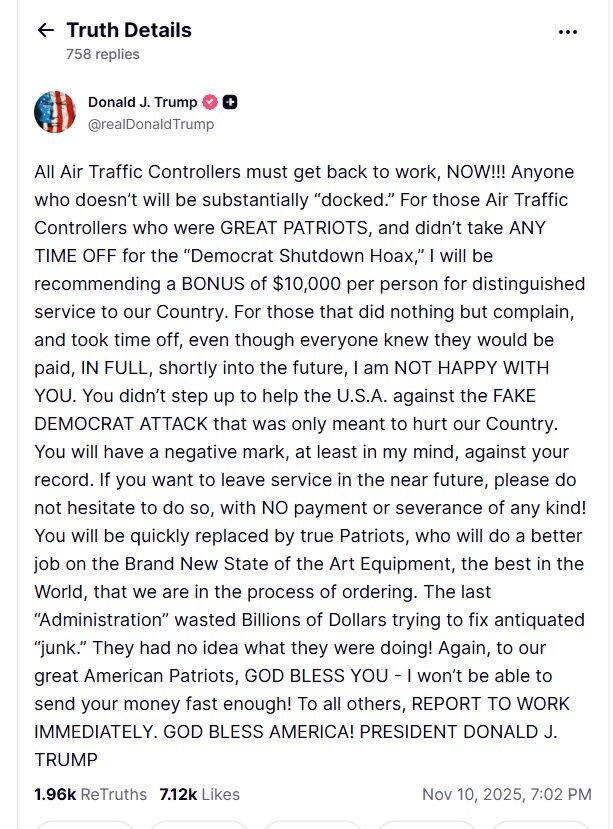 ترامپ علیه کارمندان:یا برگردید سرکار، یا بدون مزایای قطع همکاری، بروید