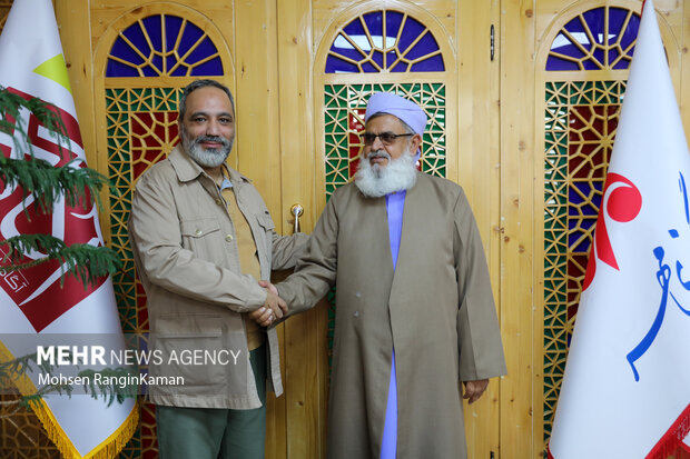 حضور امام جمعه اهل سنت خاش در گروه رسانه‌ای مهر