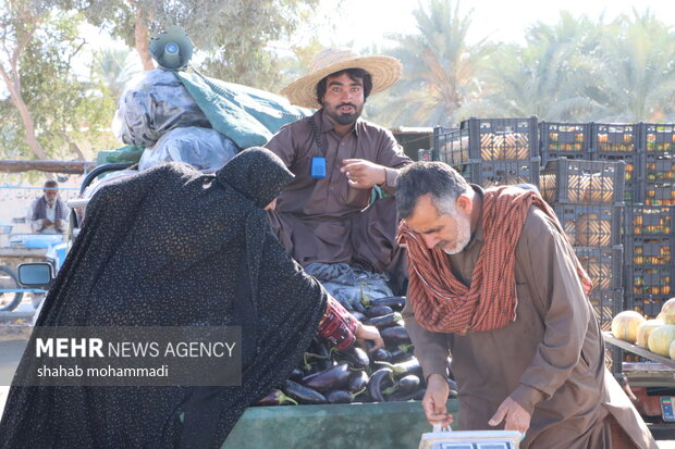 بازار میوه در شهر مرزی سراوان