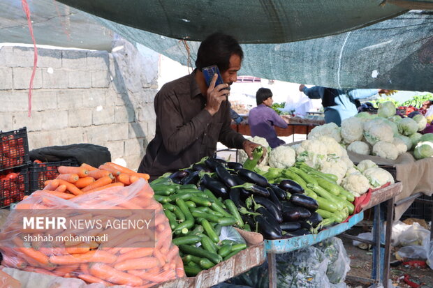 بازار میوه در شهر مرزی سراوان