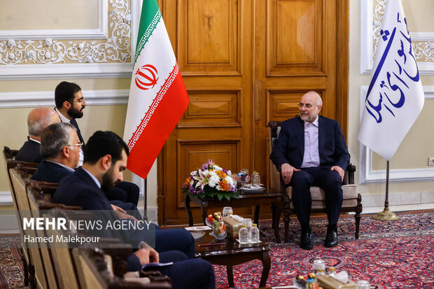 دیدار معاون سیاسی رئیس مجلس لبنان با محمدباقر قالیباف