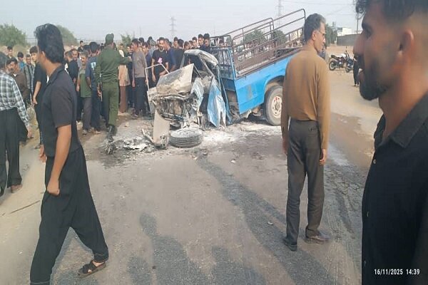 ۵ کشته در تصادف مرگبار جاده فرعی شهرک حمزه به دزفول