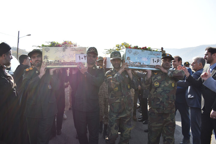 استقبال از پیکر مطهر ۶ شهید گمنام دفاع مقدس در یاسوج