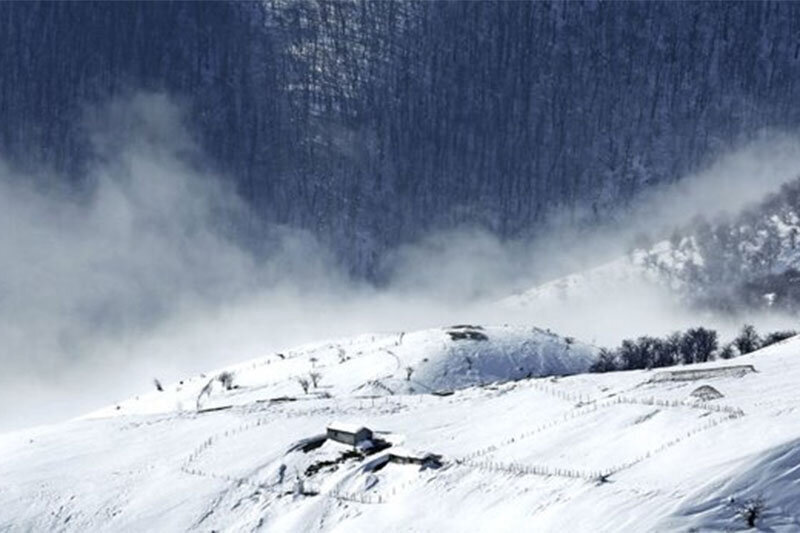 بارش برف در ایستگاه هفتم توچال